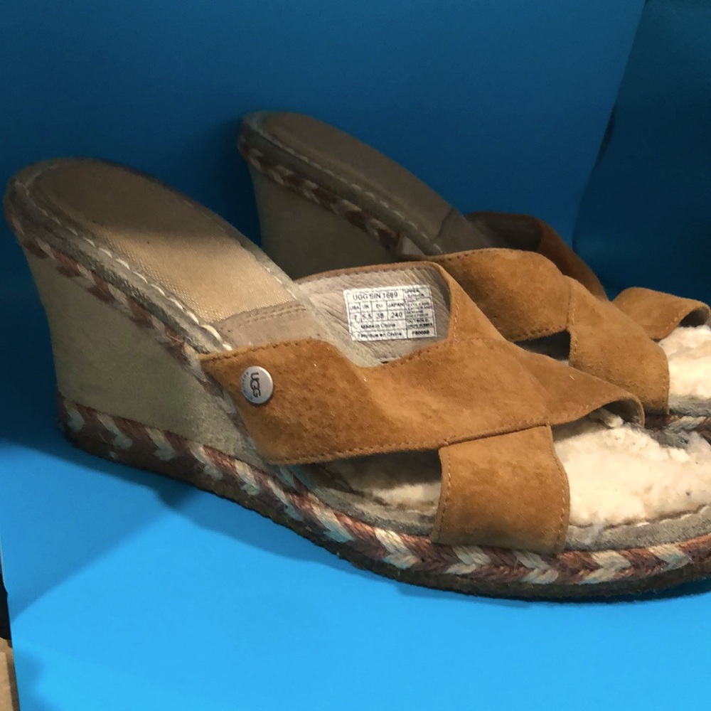 Ugg Sandals Sherpa lining Suede Rust leather